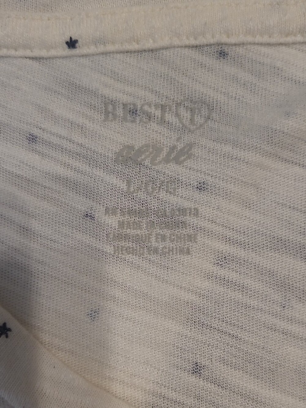 AERIE Cream Tee with Tiny Black Star Print - Picture 2 of 3